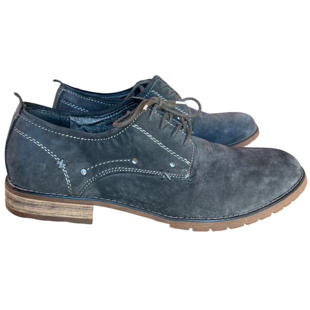 Bed-Stu Mens Gray "Dupont" Distressed Nubuck Oxfords size 11 Pls Rd Description!